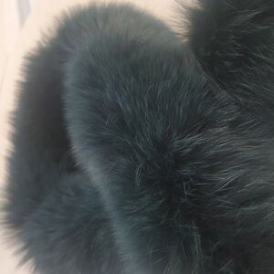 Green Fox Fur Scarf Collar